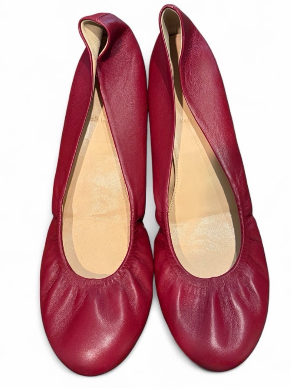 J. Crew Red Leather Ballet Flats Womens Size 10.5